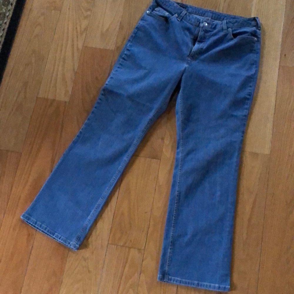 Lands End jeans 14 old school cool denim blue pockets